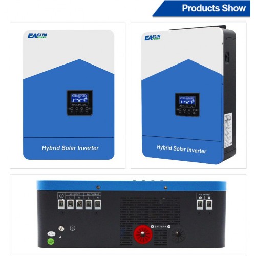 Автономний інвертор для сонячних панелей з вбудованим блоком WiFi, MPPT контролер, 110A, 48V. Чиста синусоїда. Автономний інвертор для сонячних панелей з вбудованим блоком WiFi, MPPT контролер, 110A, 48V. Чиста синусоїда.