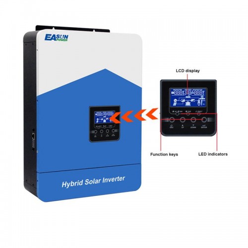 Автономний інвертор для сонячних панелей з вбудованим блоком WiFi, MPPT контролер, 110A, 48V. Чиста синусоїда. Автономний інвертор для сонячних панелей з вбудованим блоком WiFi, MPPT контролер, 110A, 48V. Чиста синусоїда.